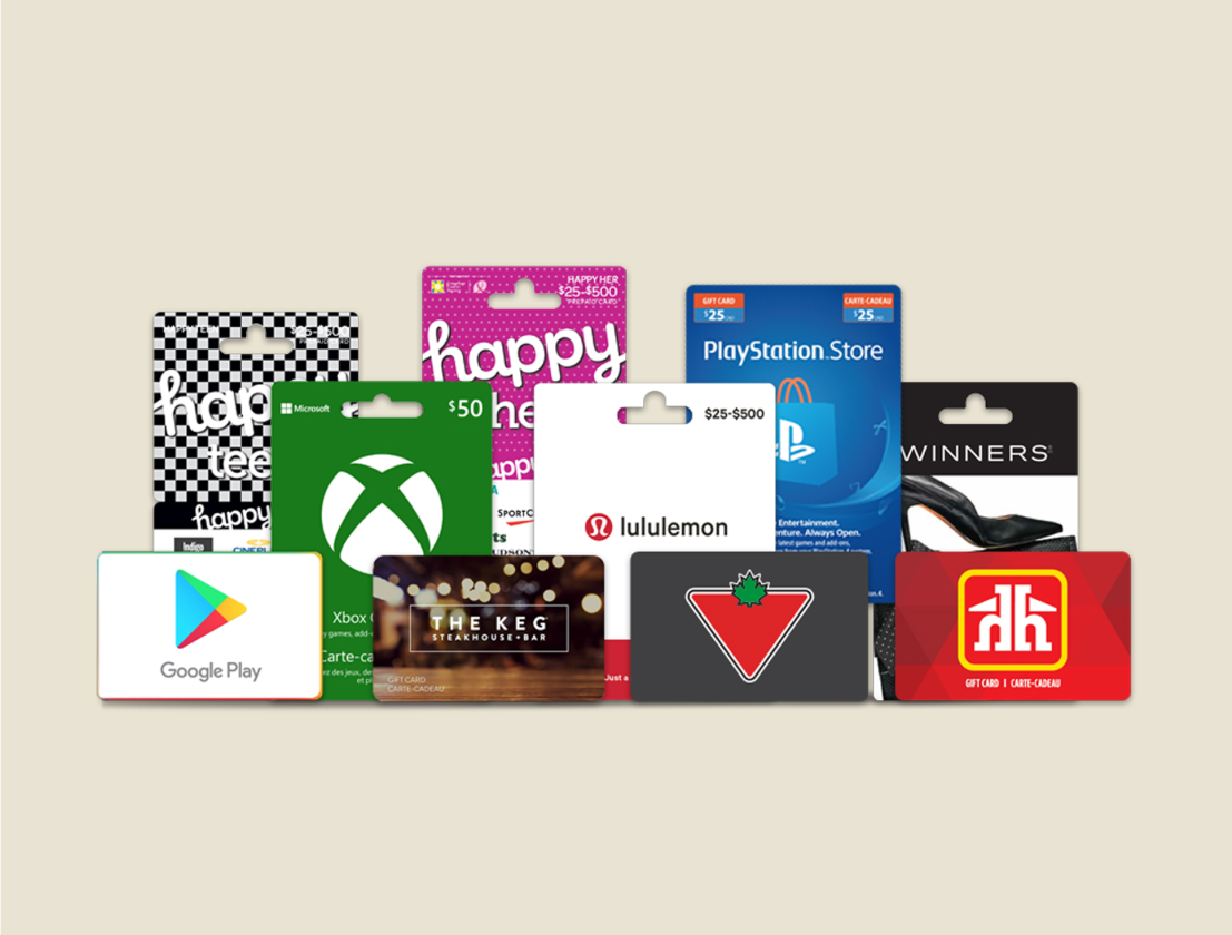 Shopping-for-Foodie An image showing multiple gift cards